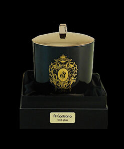 Bicchiere nero gioconda con coperchio, stoppino in legno - al contrario