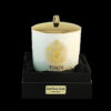 Bicchiere bianco gioconda con coperchio, stoppino in legno - gold rose oudh