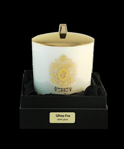 Bicchiere bianco gioconda con coperchio, stoppino in legno - white fire