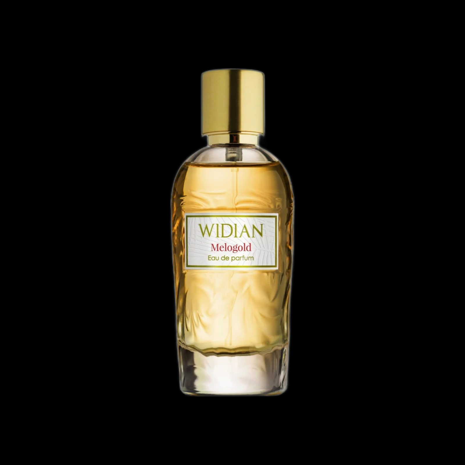 Flacone di Melogold Rose Arabia - Eau de Parfum unisex su sfondo elegante con contrasti di luce e atmosfera sensuale